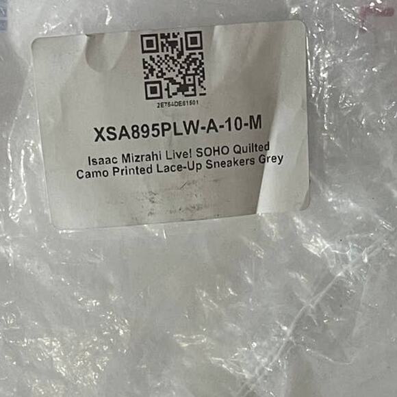 Isaac Mizrahi Live! SOHO Quilted Camo Printed Lace-Up Sneakers Size 10 M Grey - Picture 10 of 10